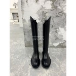 Jil Sander Fashion Black Leather Long Boots For Women 