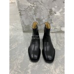Jil Sander New Black Leather Short Boots For Women 