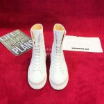 Jil Sander Winter New White Calf Leather Boots For Women 