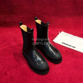 Jil Sander Winter Autumn New Black Leather Boots For Women 