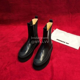 Jil Sander Winter Autumn New Black Leather Boots For Women 