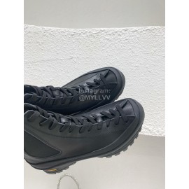 Jil Sander Winter Autumn Leather Thick Soled Short Boots For Women Black