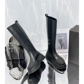 Jil Sander Cowhide Thick Bottom Long Boots For Women Black