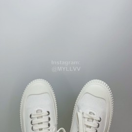 Jil Sander Summer Cowhide Canvas Shoes White For Women 