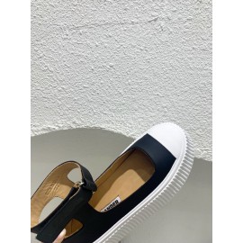 Jil Sander Thick Bottom Cowhide Canvas Shoes For Women 