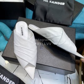 Jil Sander Sheepskin Pointed Shoes For Women White