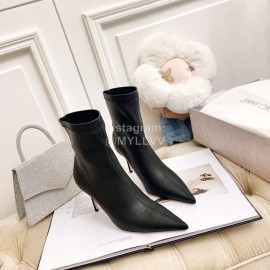 Jimmy Choo Fashion Elastic Leather High Heeled Boots For Women Black