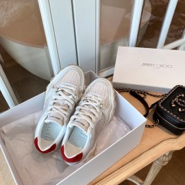 Jimmy Choo Autumn Leather Thick Soles Sneakers For Women White