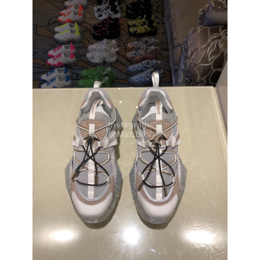 Jimmy Choo New Calf Thick Soles Sneakers For Women Gray