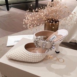 Jimmy Choo Elegant Pearl High Heel Sandals For Women 