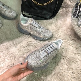 Jimmy Choo Blingbling Diamond Sneakers For Women Silver