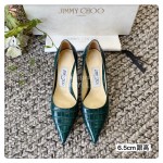 Jimmy Choo Fashion Leather Pointed High Heels For Women Green