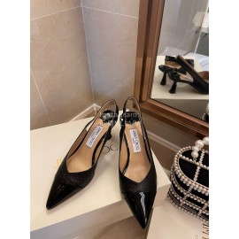Jimmy Choo Autumn Patent Leather Pointed High Heels For Women Black