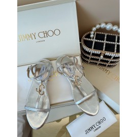 Jimmy Choo Fashion Leather Sandals For Women Silver