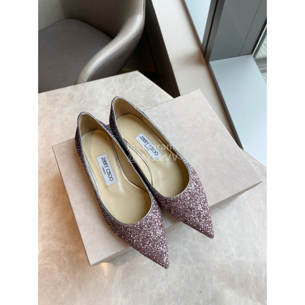 Jimmy Choo Fabric Content Pointed Flat Heels For Women 
