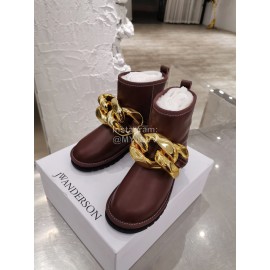 Jw Anderson Winter Warm Wool Boots For Women Brown