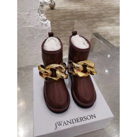 Jw Anderson Winter Warm Wool Boots For Women Brown