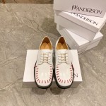 Jw Anderson Autumn Calf Square Head Retro Shoes For Women White