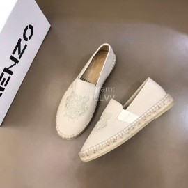 Kenzo Embroidered Canvas Loafers For Men Beige