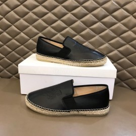 Kenzo Embroidered Leather Loafers For Men Black