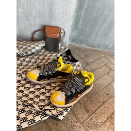 Lanvin Fashion Calf Thick Soles Casual Sneakers For Men And Women Yellow