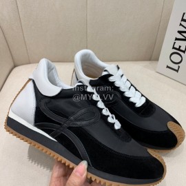 Loewe Fashion Suede Thick Soled Casual Sneakers For Women Black