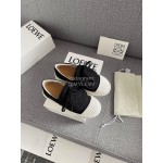 Loewe Spring Embroidered Casual Canvas Shoes For Women Black