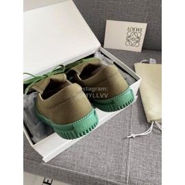 Loewe Spring Embroidered Casual Canvas Shoes For Women Green