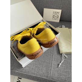 Loewe Spring Embroidered Casual Canvas Shoes For Women Yellow