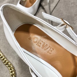 Loewe Pearl Flower Pointed High Heels For Women White