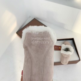 Loro Piana Winter Soft Cashmere Suede Boots For Women Beige