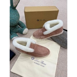 Loro Piana Winter Wool Loafers For Men And Women Coffee