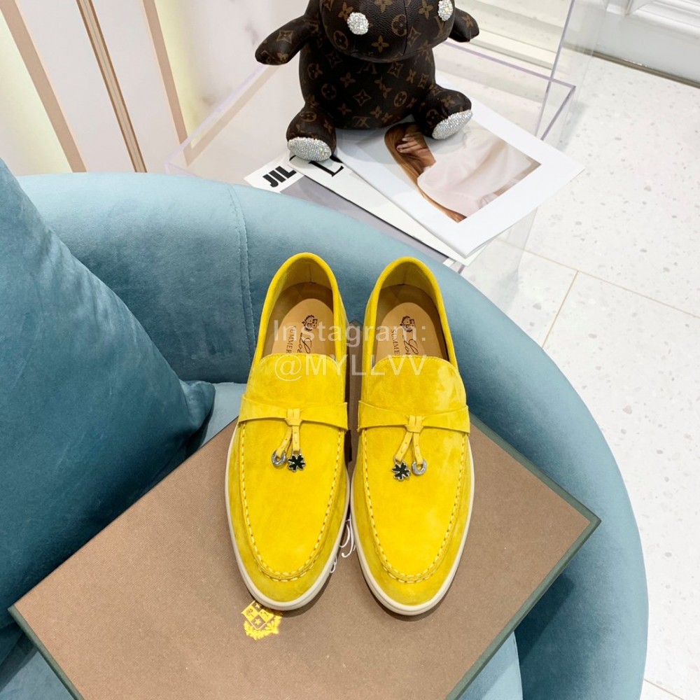 Loro Piana Soft Cashmere Loafers For Women Yellow