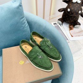 Loro Piana Soft Cashmere Loafers For Women Green