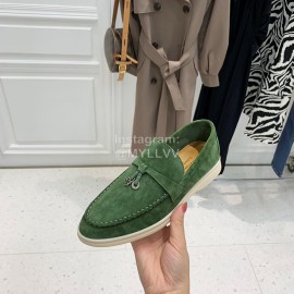 Loro Piana Soft Cashmere Loafers For Women Green