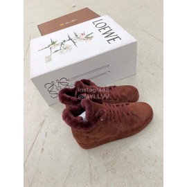 Loro Piana Cashmere Suede Lace Up Shoes For Women Reddish Brown