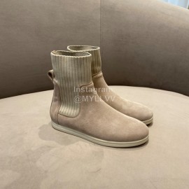 Loro Piana Cashmere Knitted Boots For Women Beige