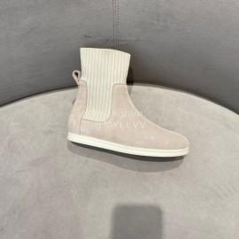 Loro Piana Cashmere Knitted Boots For Women Beige