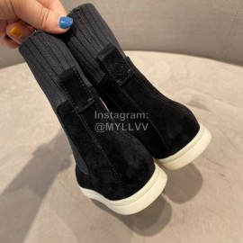 Loro Piana Cashmere Knitted Boots For Women Black