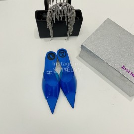 Lost In Echo Pvc Pointed High Heeled Slippers For Women Blue