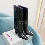 Lost In Echo Fashion Calf Leather High Heeled Boots For Women Black