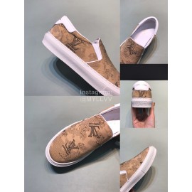LV Casual Monogram Canvas Shoes For Men Brown