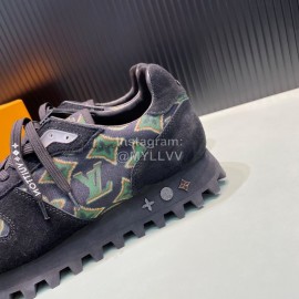 LV Black Suede Calfskin Running Shoes For Men