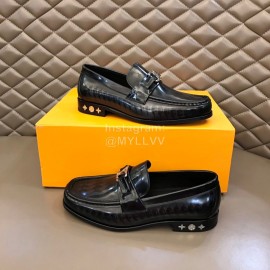 LV Calf Leather Letter Buckle Casual Loafers For Men