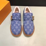 LV Winter Wool Denim Casual Shoes For Men Blue