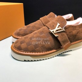 LV Winter Wool Denim Casual Shoes For Men Brown
