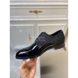 LV Black Cowhide Lace Up Business Shoes For Men