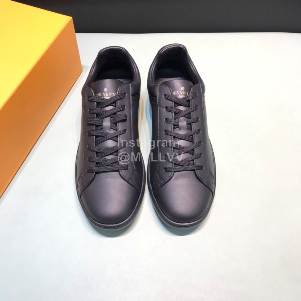 LV Calf Leather Lace Up Sneakers For Men Black