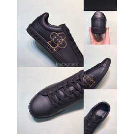 LV Calf Leather Lace Up Sneakers For Men Black