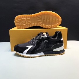 LV Canvas Suede Calfskin Sneakers For Men Black